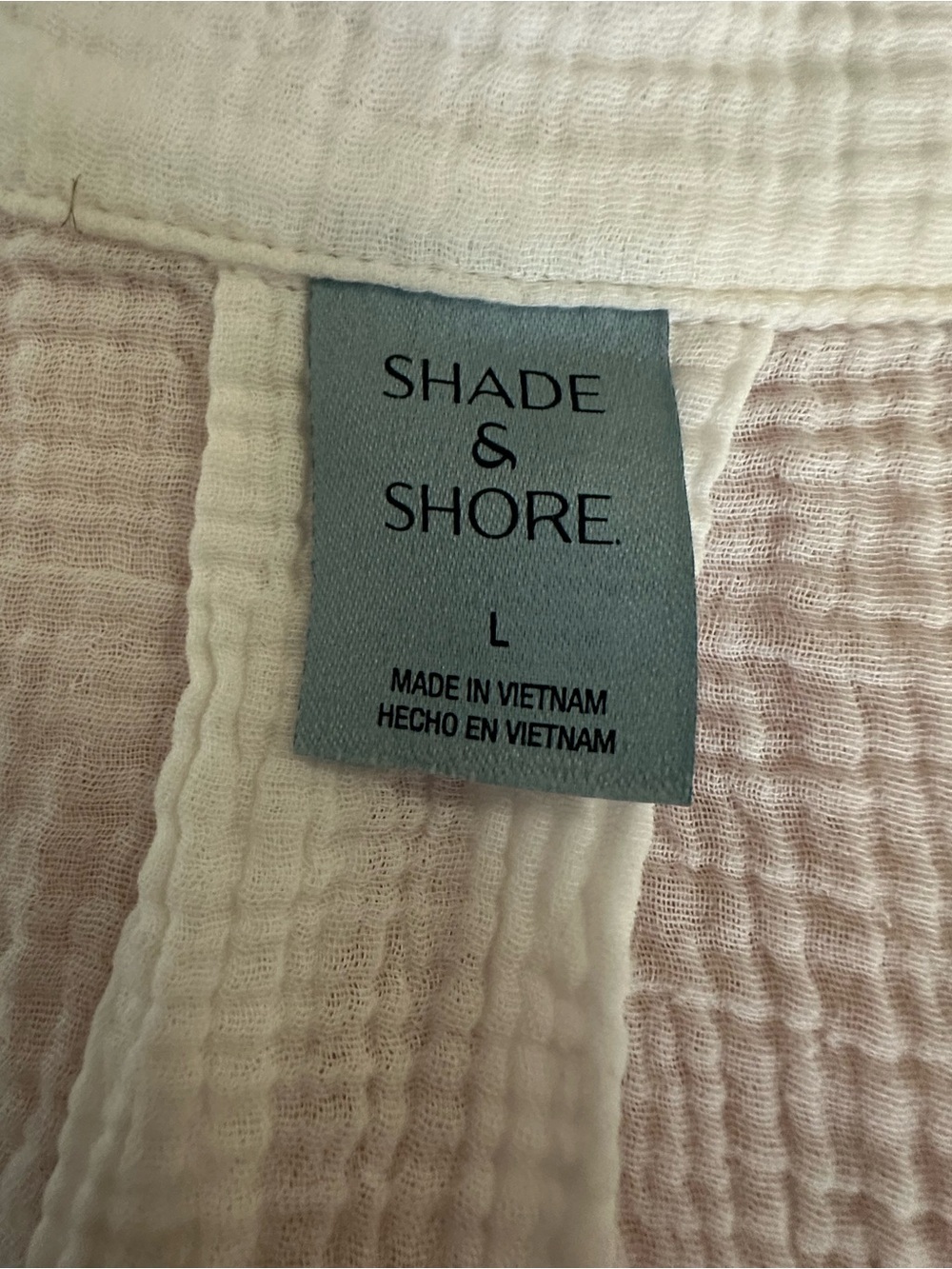 Shade & Shore Women’s L White Cotton Gauze Swim Cover Up Shirt Dress Button Down - Picture 6 of 7